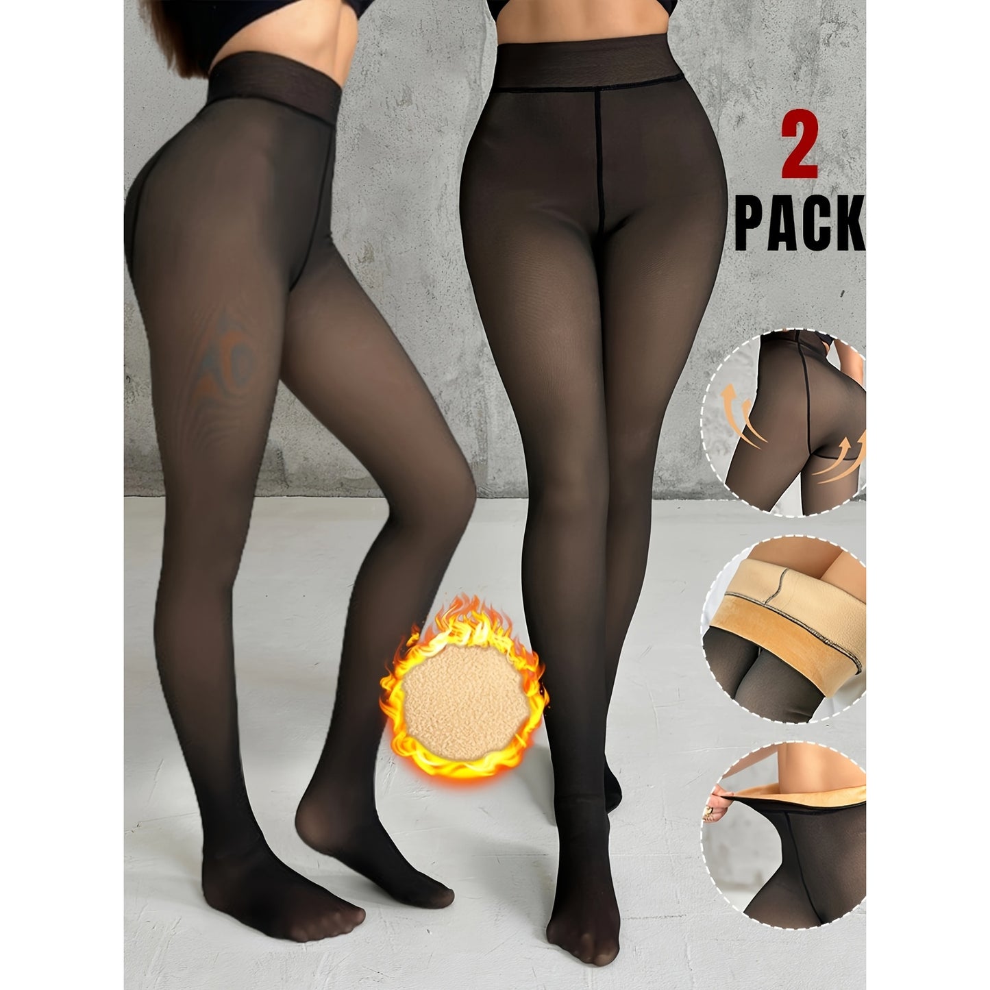 Pack 2 Leggings Térmicas Forradas – Suaves, Antideslizantes y Súper Cálidas