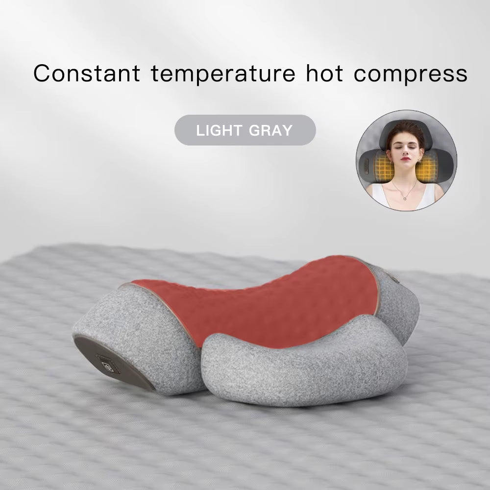 Neck Massage Pillow Heating Vibration Neck Retractor Massager Back Cervical Traction Relax Sleeping Memory Foam Spine Support